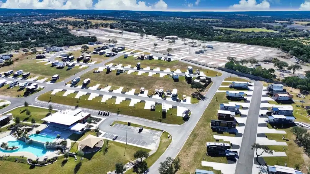 Aerial view across Firefly Hill Country Resort