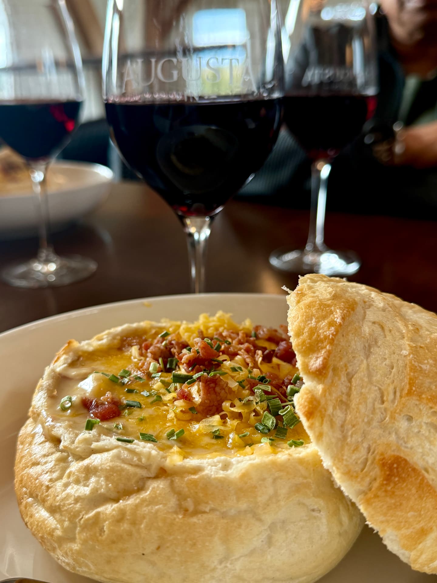 Bread bowl at Augusta Vin